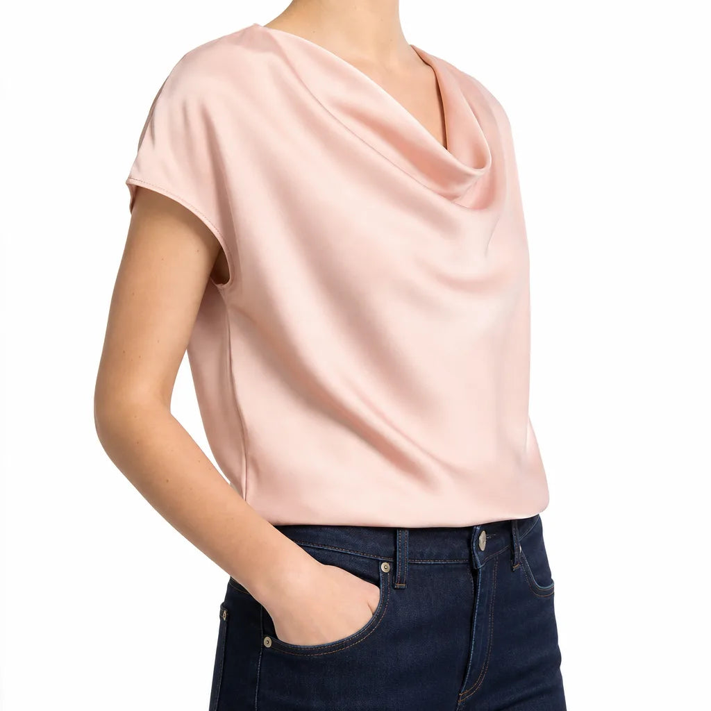 Women's Pink Gwendolyn Draped Neck Top