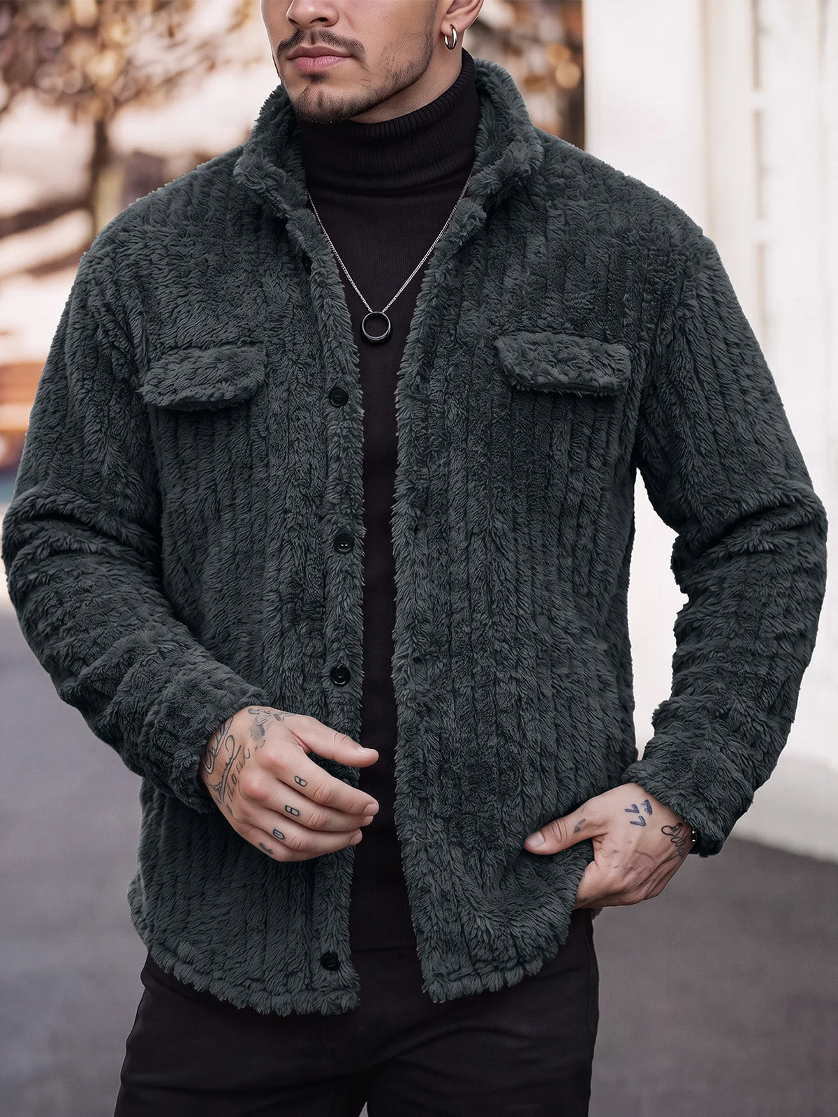 Tennant | Men's Teddy Fleece Jacket - Color:Grey;Size:XS