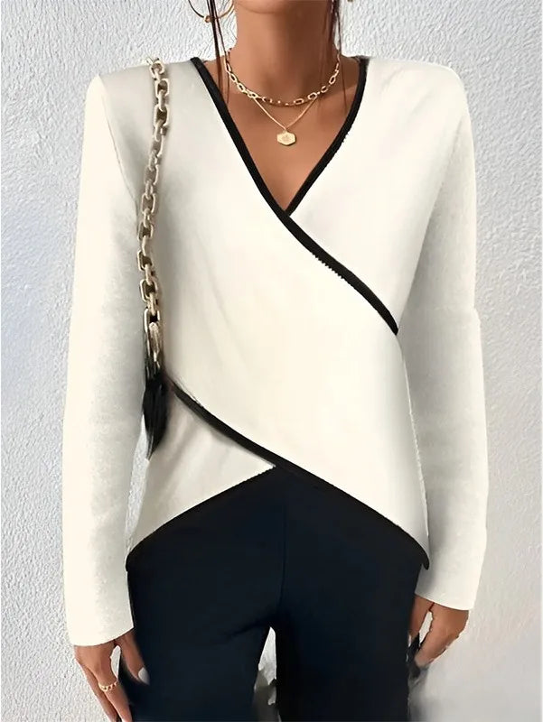 Teresa | Women's Soft-Touch V-Neck Jumper - Color:White;Size:XS
