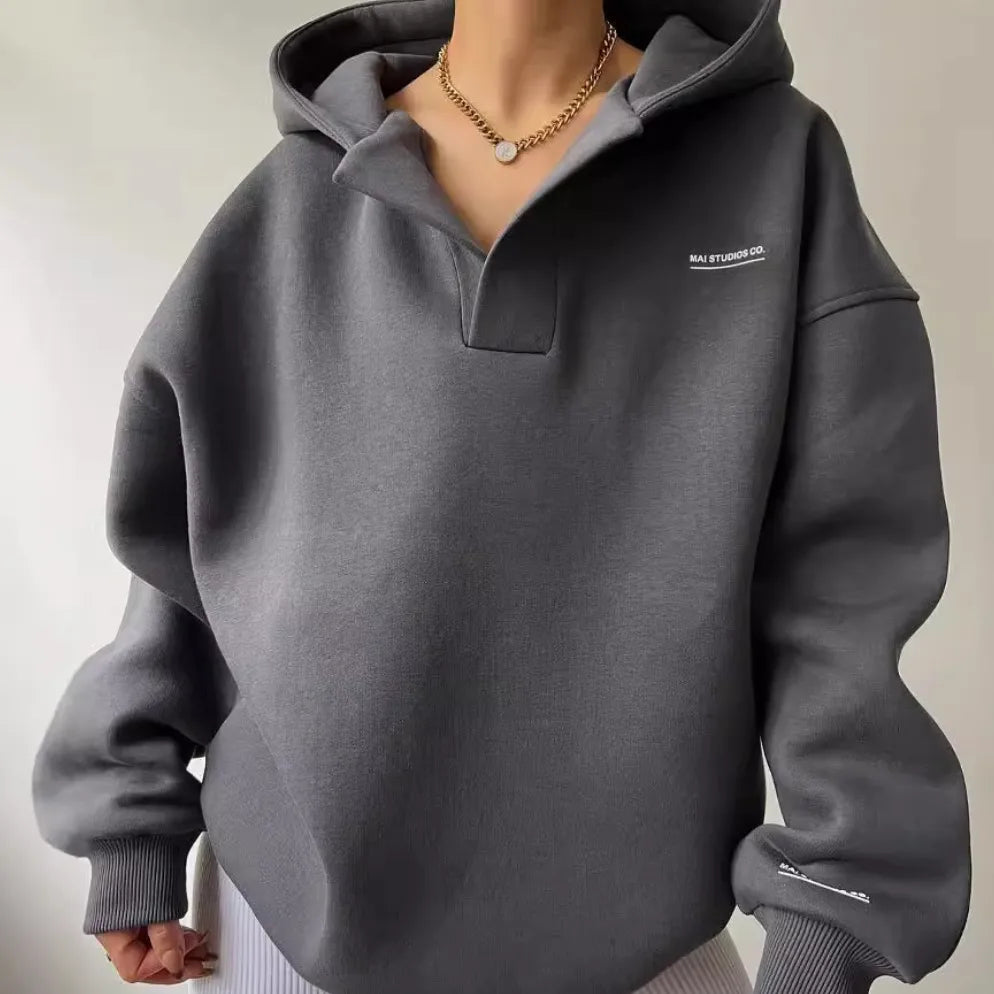 Tracy | Women's Oversized Hoodie - Color:Gray;Size:S