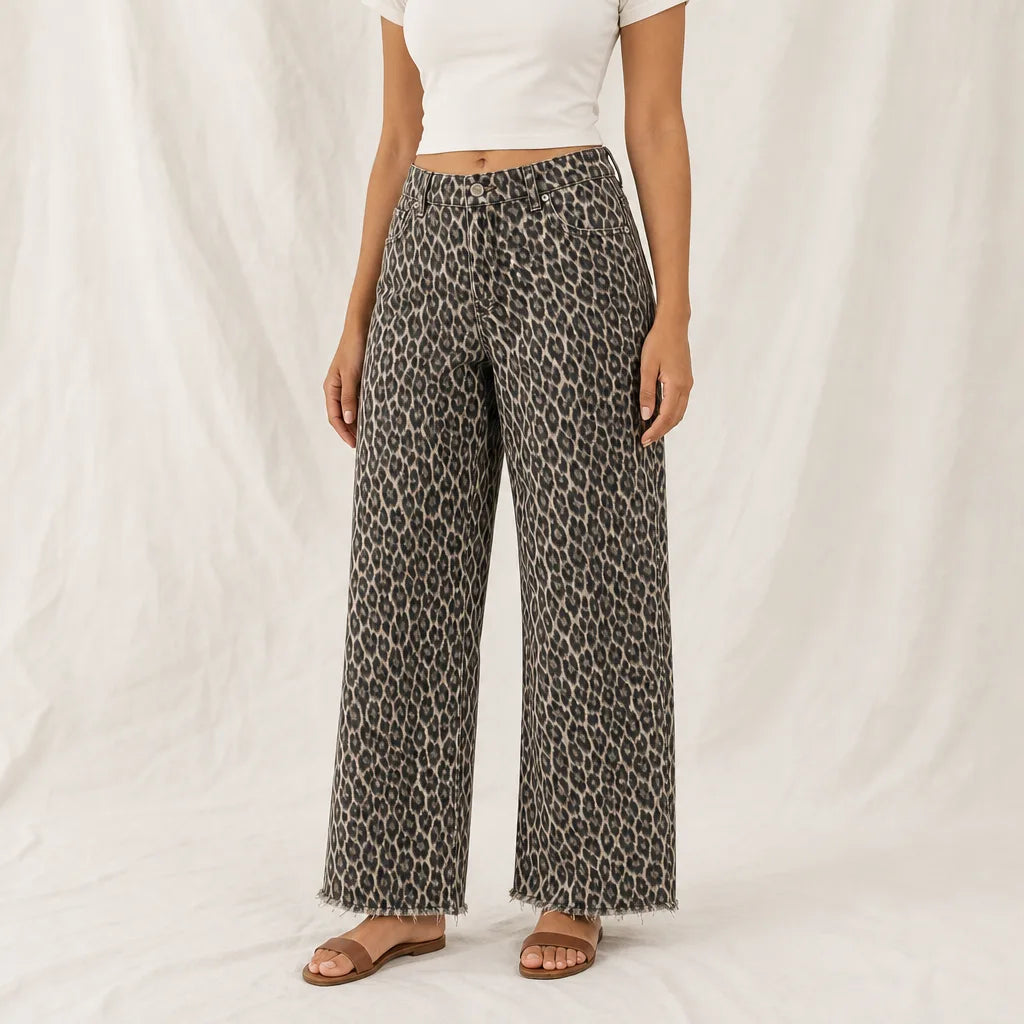 Women's Yellow Trenton Printed Wide-Leg Jeans