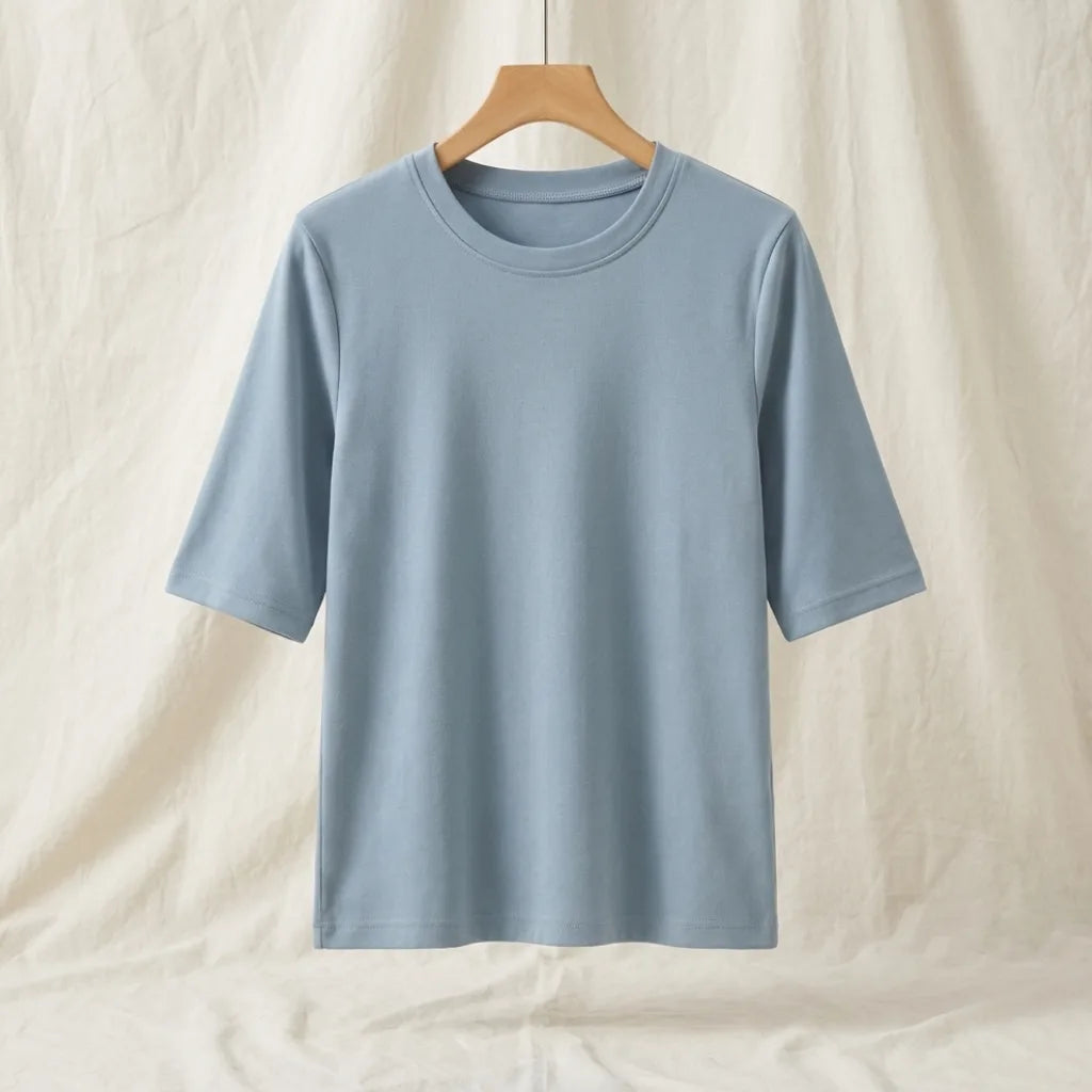 Vanessa Crewneck Shirt - Color:Light Blue;Size:S