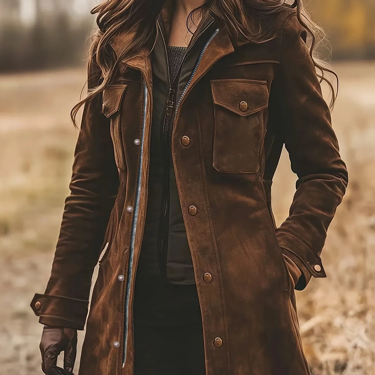 Women's Vanessa | Women's Longline Suede Winter Coat