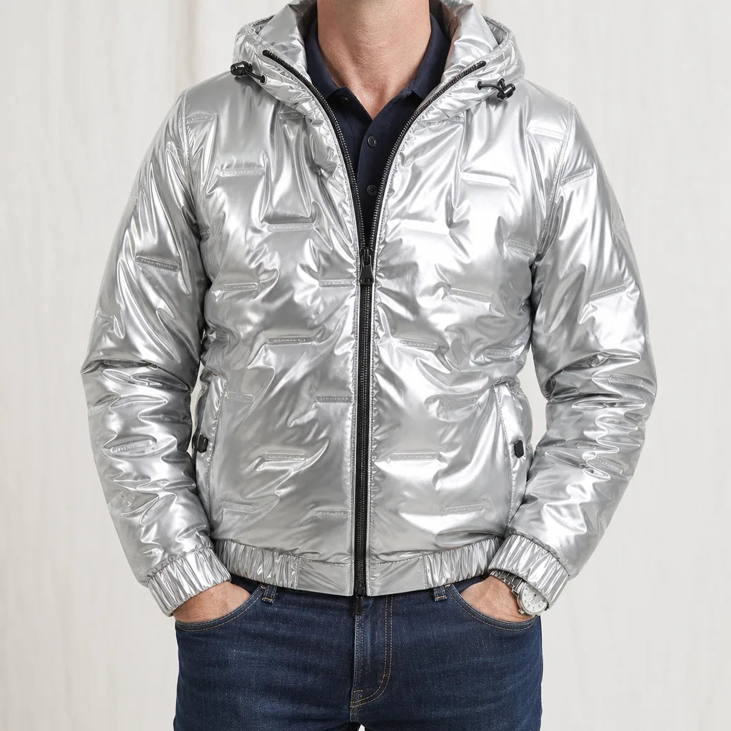 Vaughn Mens Puffer Jacket - Color:Silver;Size:S