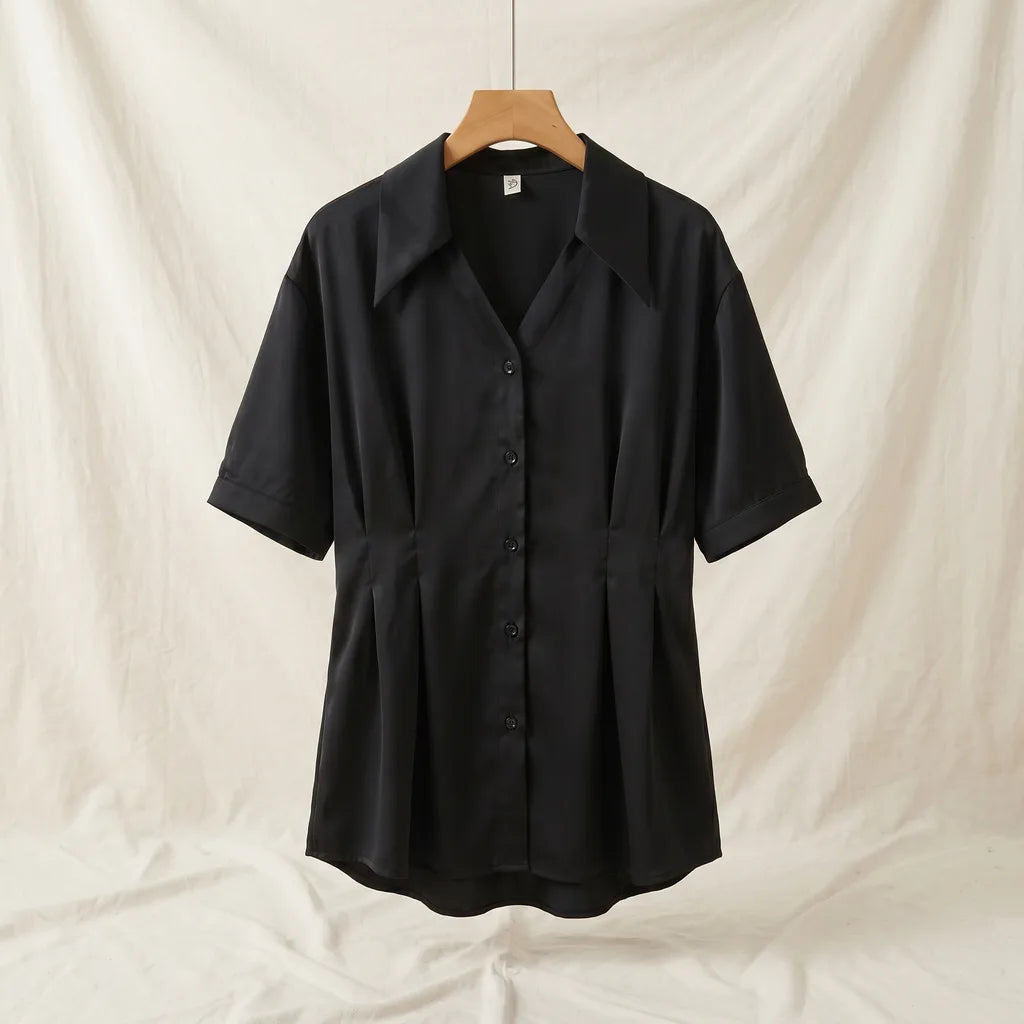 Women's Black Lightfoot Printed Short Sleeve Shirt
