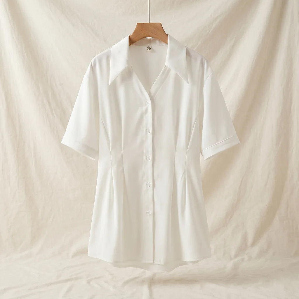 Women's White Lightfoot Printed Short Sleeve Shirt