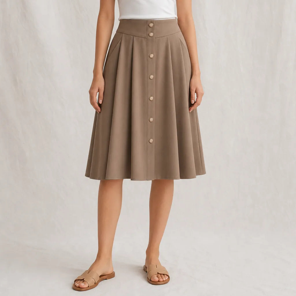 Women's Violet Pleated Midi Skirt