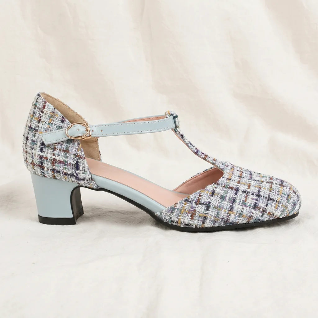 Women's Blue Woodward T-Strap Sandals