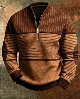 Whatley | Men's Quarter Zip Jumper - Size:XS;Color:Brown