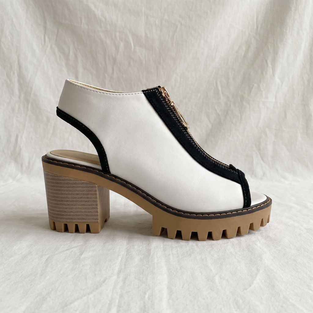 Larissa | Womens Zipper Block Heels