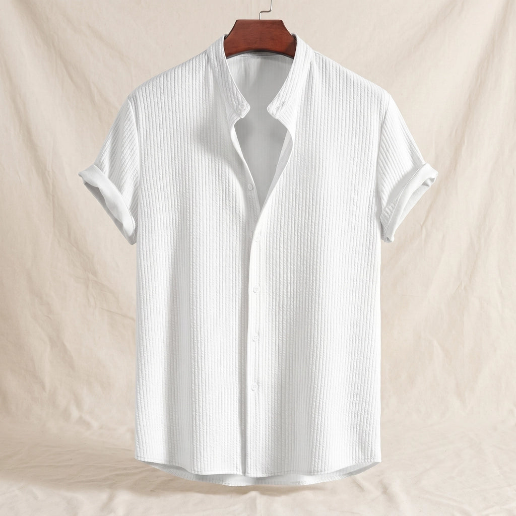 Kilmer Band Collar Shirt - Color:White;Size:S