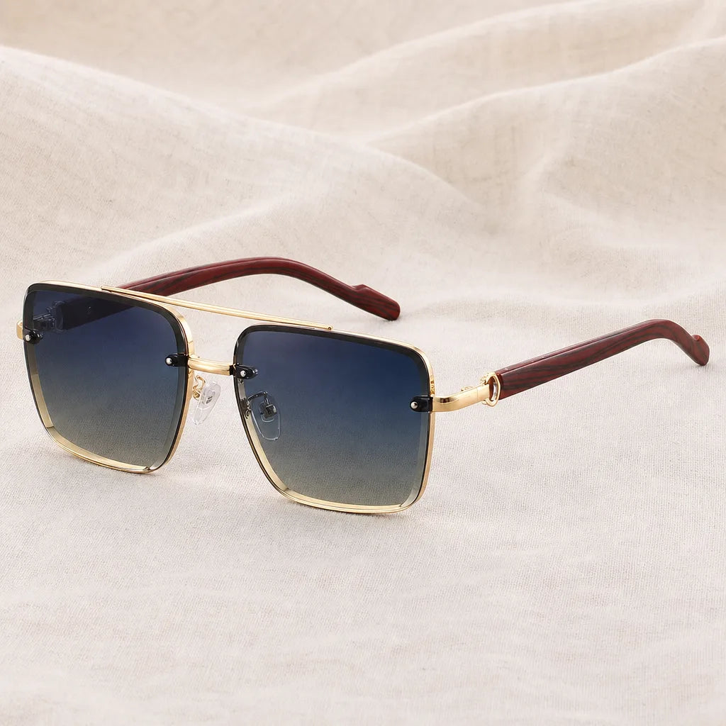 Whittaker Double Bridge Shades - Color:Gold Gradient Green