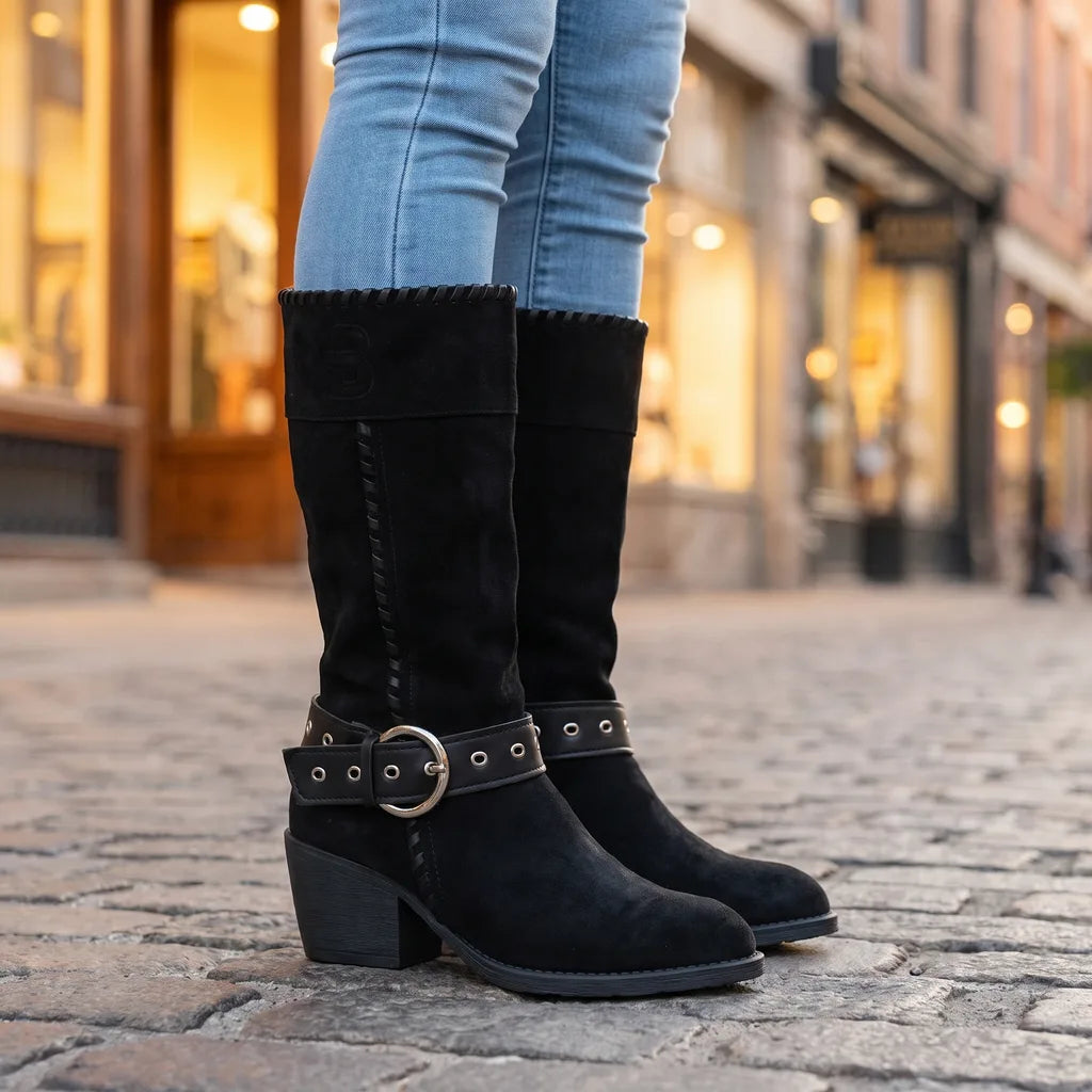 Women's Black Stanton Pointed Riding Boots