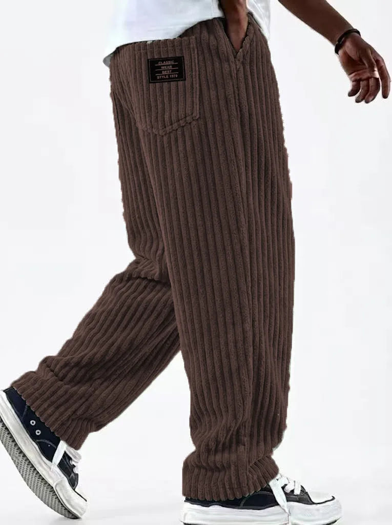 Winifred | Men's Corduroy Premium Sweatpants - Color:Brown;Size:XS
