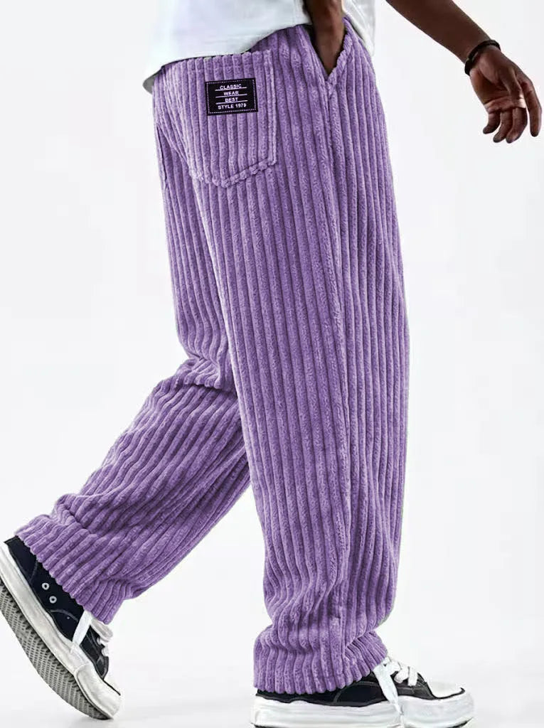Winifred | Men's Corduroy Premium Sweatpants - Color:Purple;Size:XS