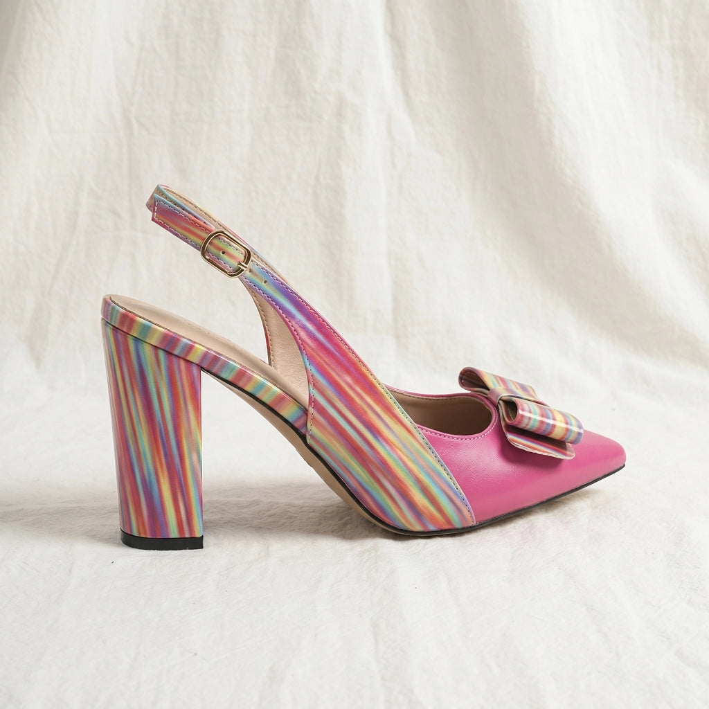 Purple Elara Vance Bow Slingbacks 2