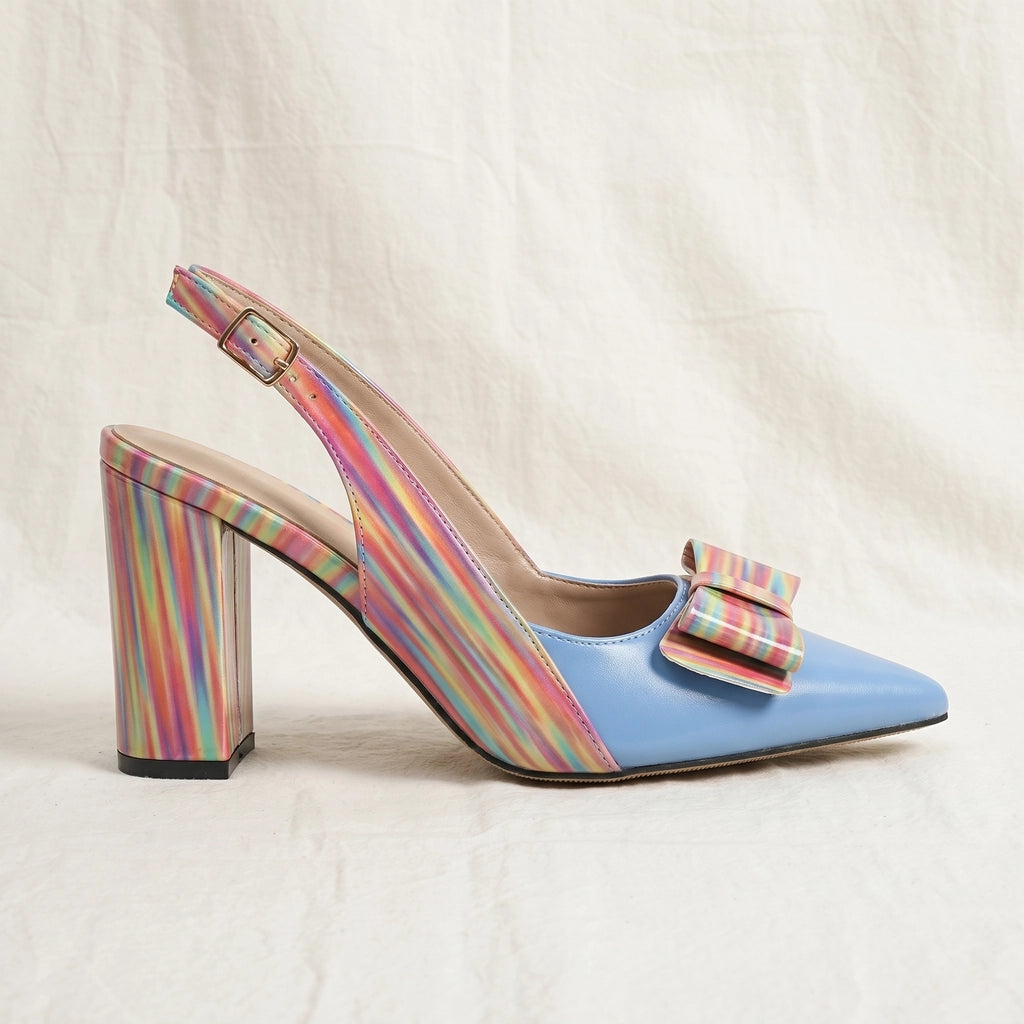 Purple Elara Vance Bow Slingbacks 5