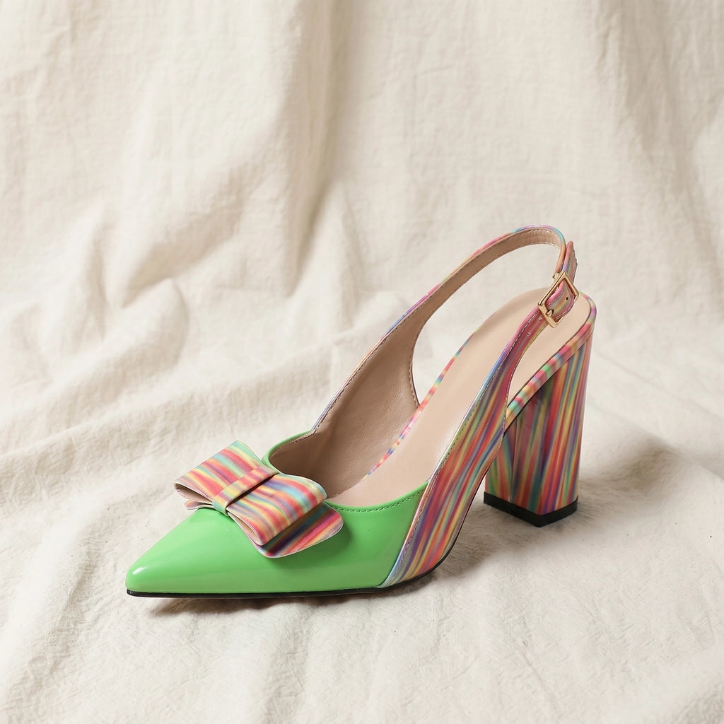 Yellow Elara Vance Bow Slingbacks 3