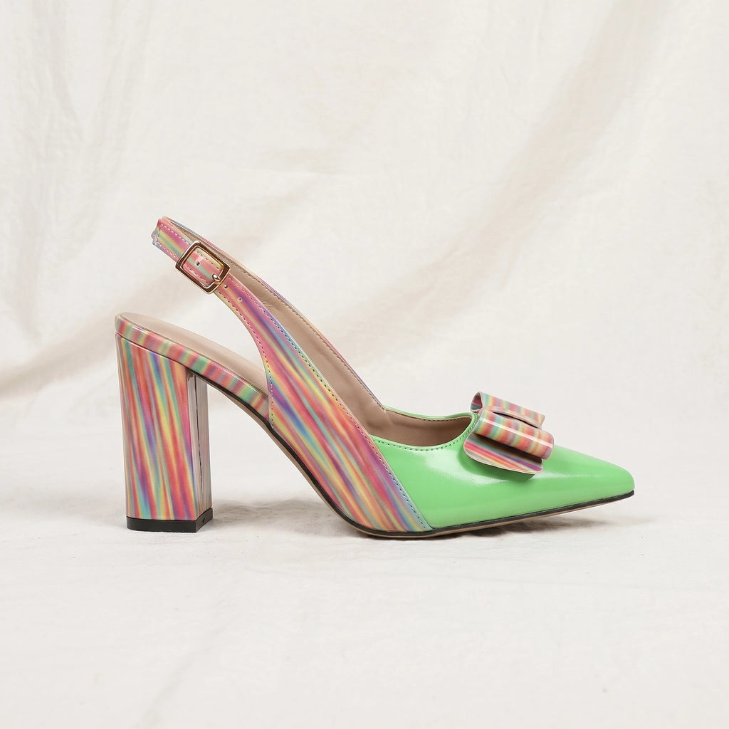 Yellow Elara Vance Bow Slingbacks 1
