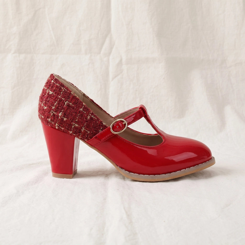 Red Clara Miller T-Strap Pumps 3