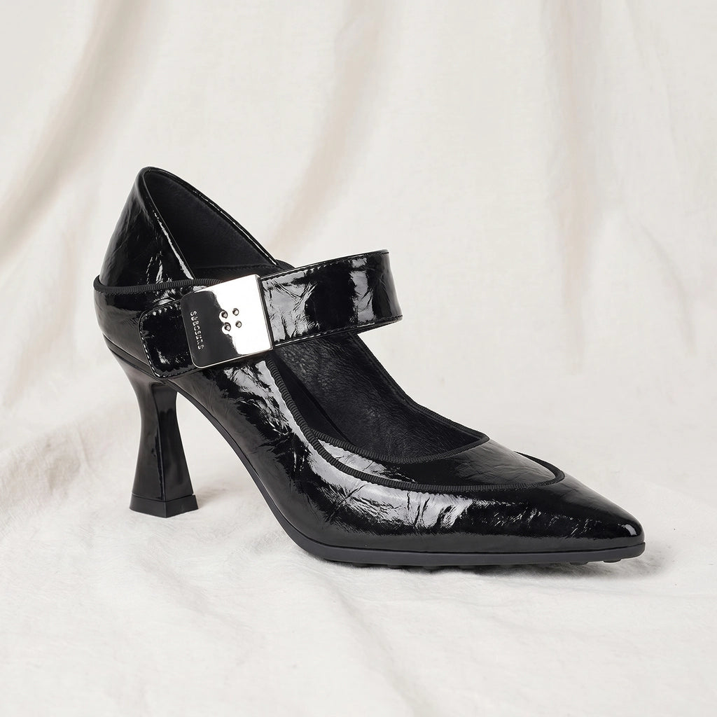 Black Sienna Block Heel Pumps 2