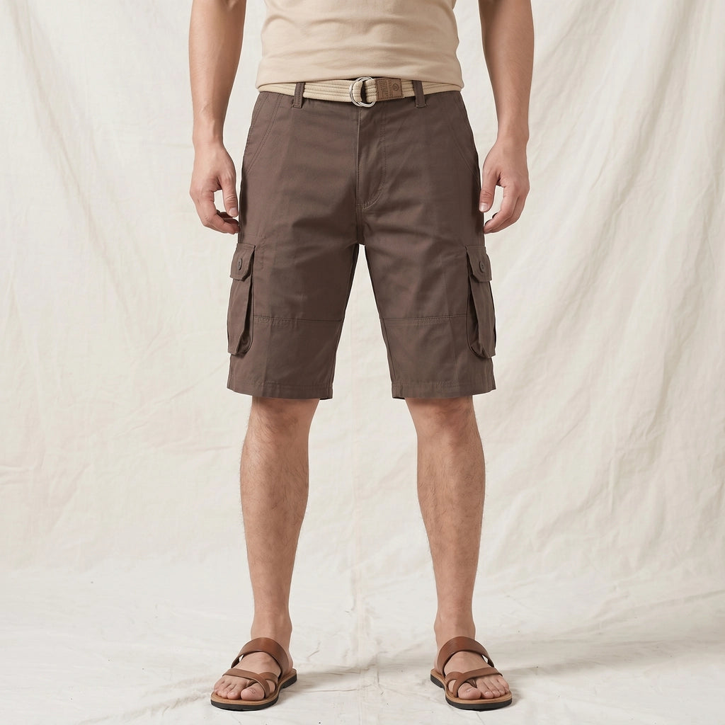 Brown Norwood Cotton Cargo Shorts 3