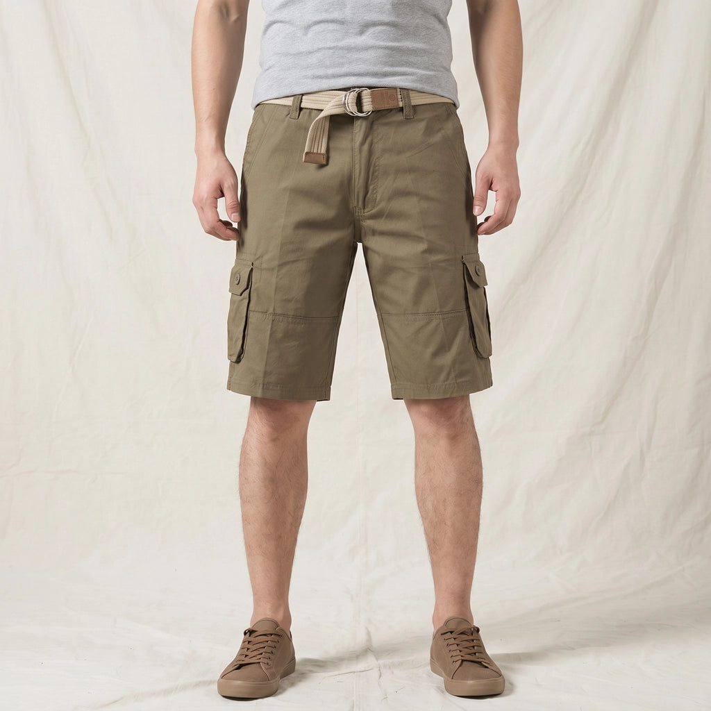 Army Green Norwood Cotton Cargo Shorts 2