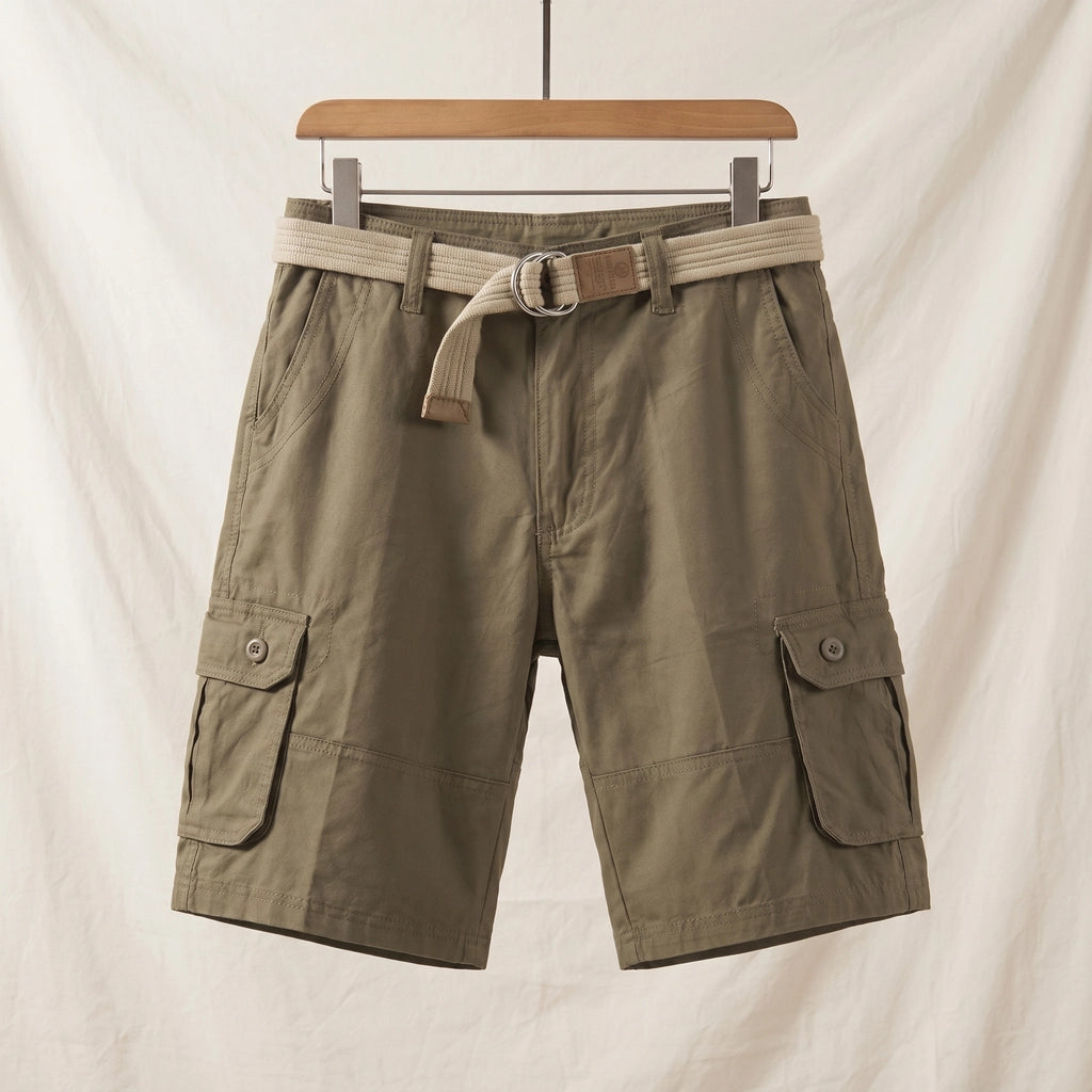 Army Green Norwood Cotton Cargo Shorts 3