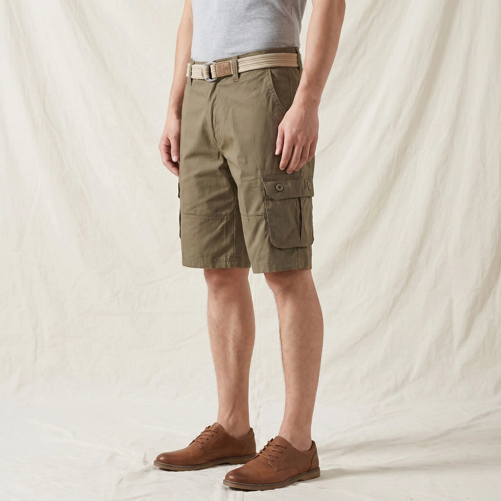 Army Green Norwood Cotton Cargo Shorts 1