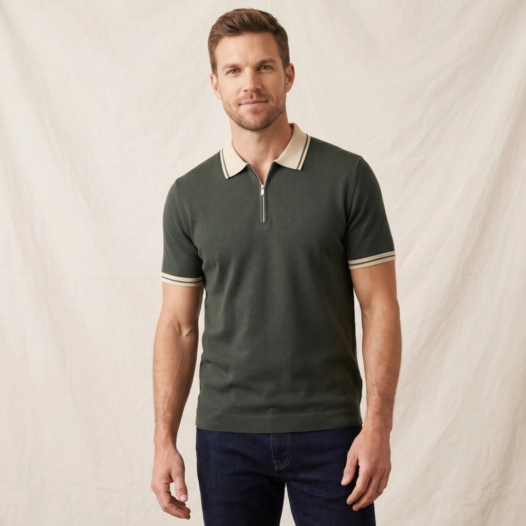Fenwick Color-Block Knit Polo