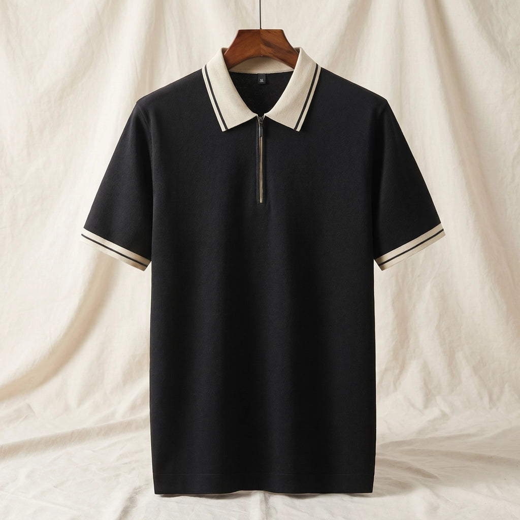 Black Fenwick Color-Block Knit Polo 2