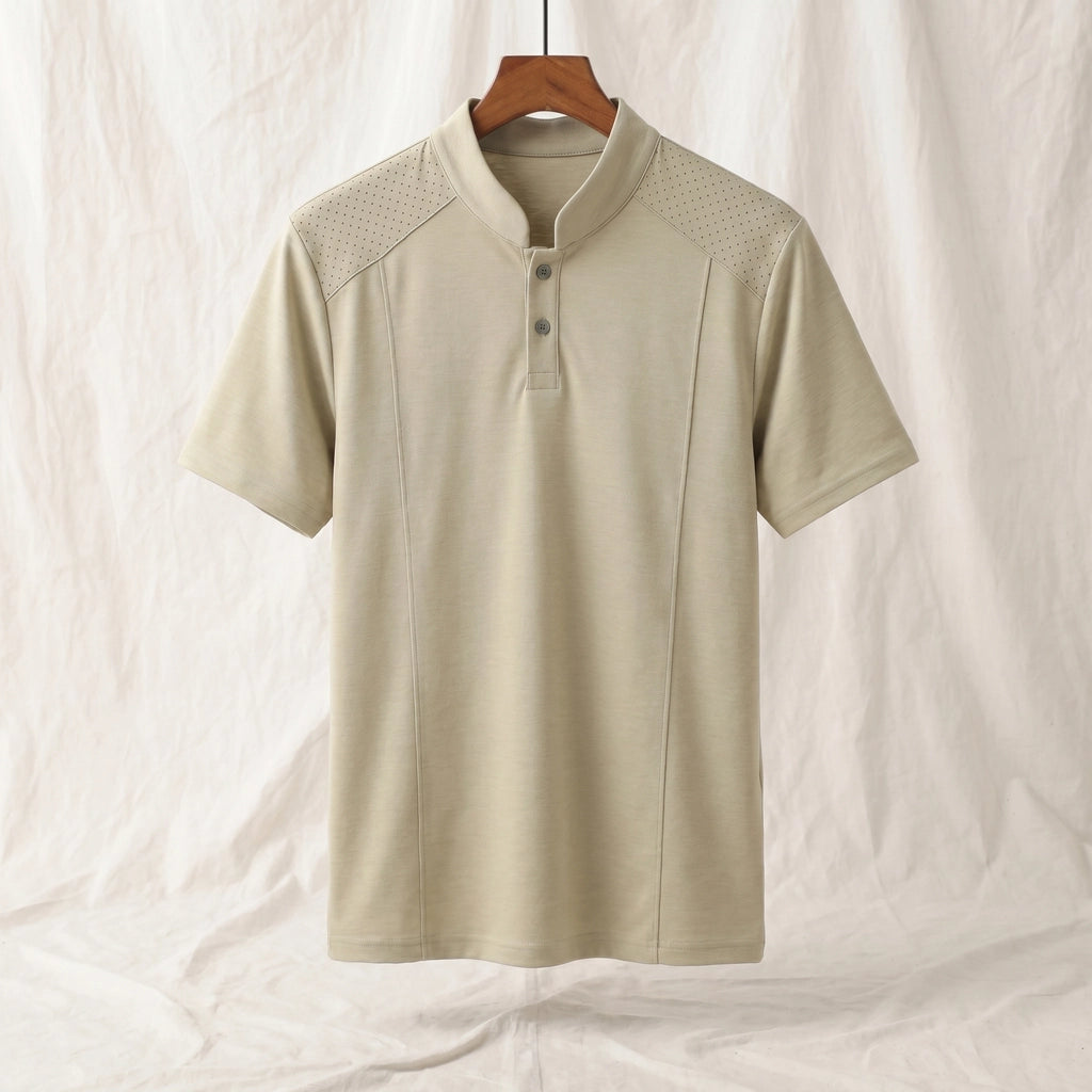 Beige Oswald Stand Collar T-Shirt 3
