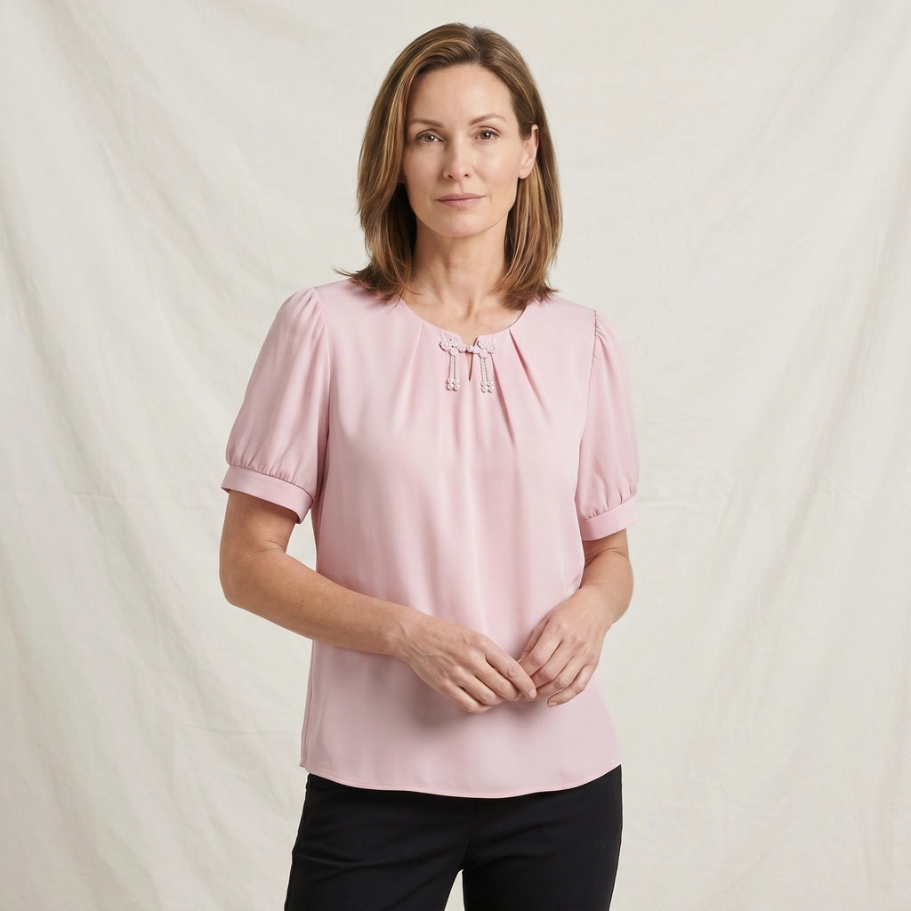 Pink Elara Vance Silk Blouse 2