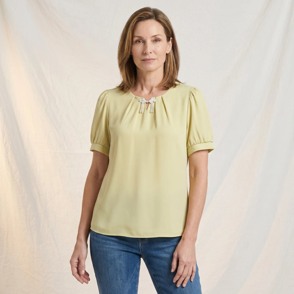 Green Elara Vance Silk Blouse 2