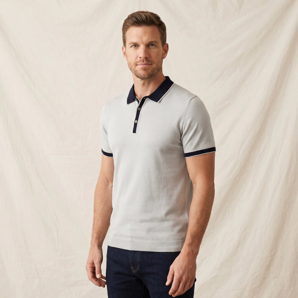 Shiloh Silk Knit Polo Shirt