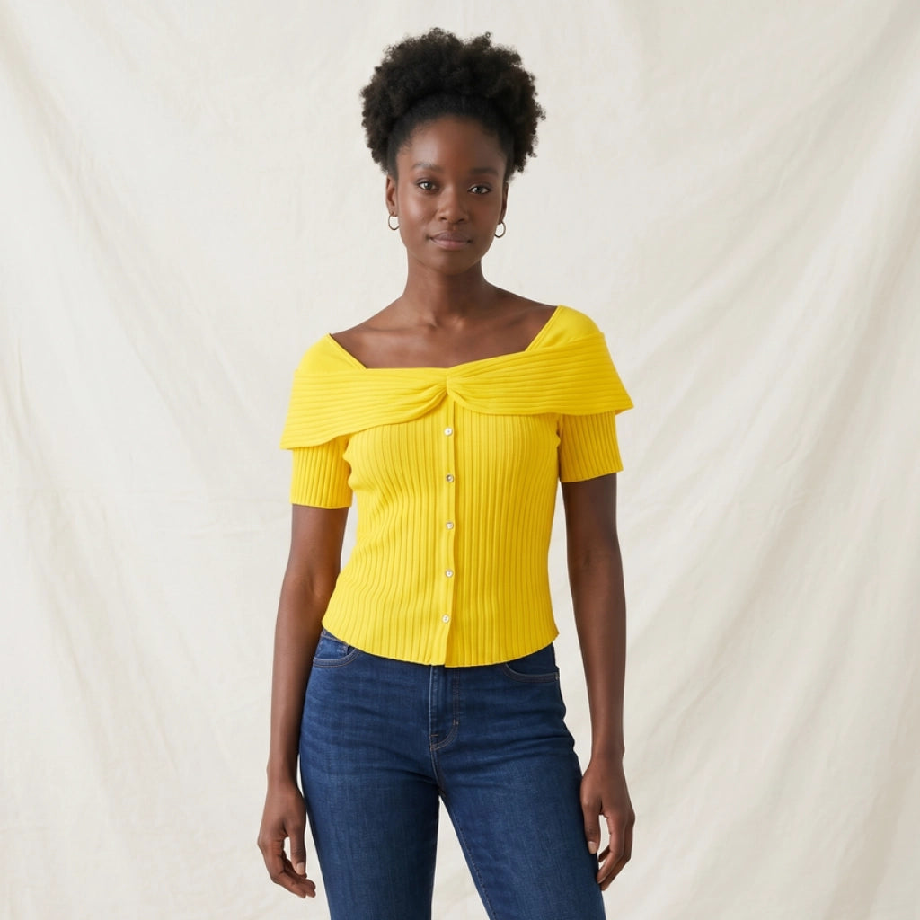 Gresham Square Neck Knit Top