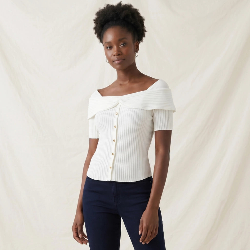 Gresham Square Neck Knit Top