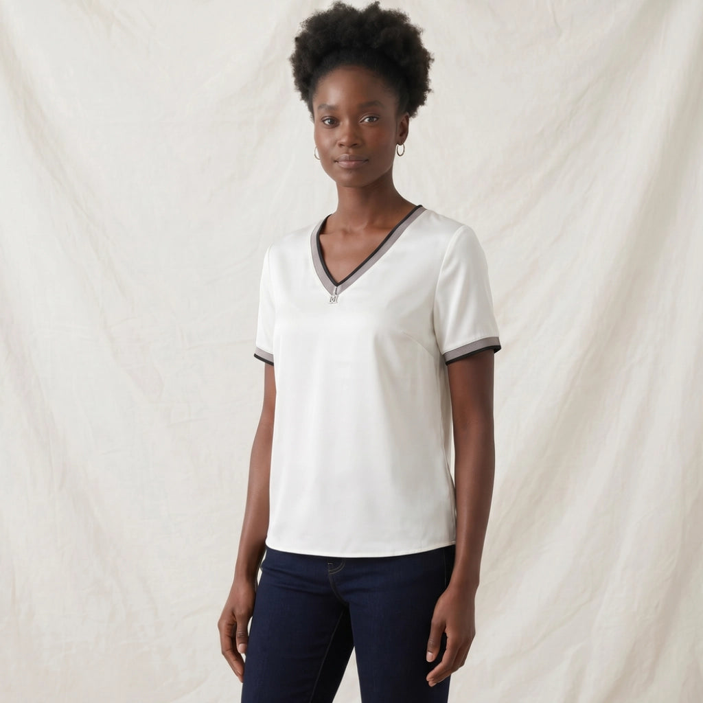 Marisol Mesh V-Neck Top