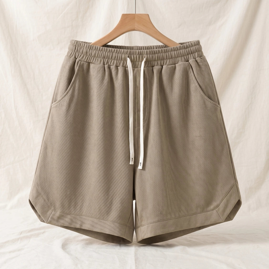 Khaki Rafael Cotton Twill Shorts 1