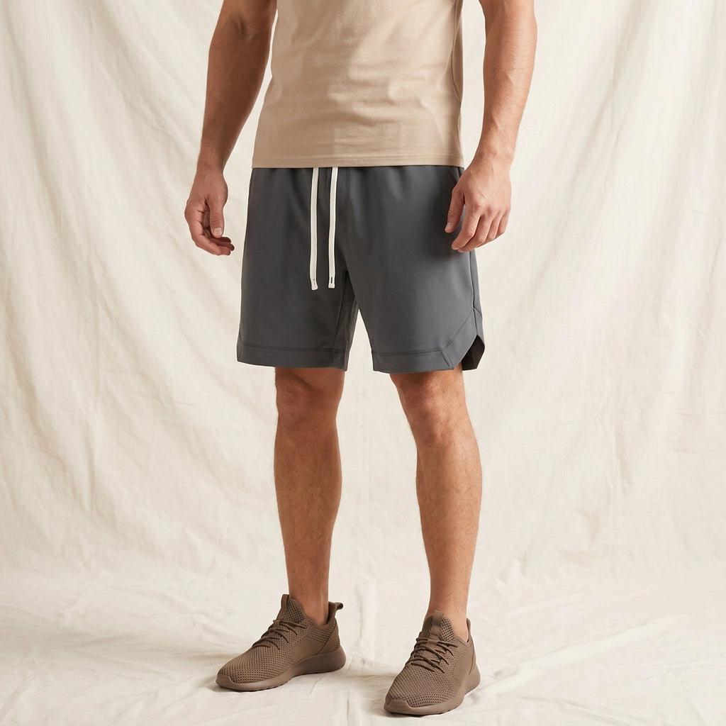 Dark Gray Rafael Cotton Twill Shorts 5