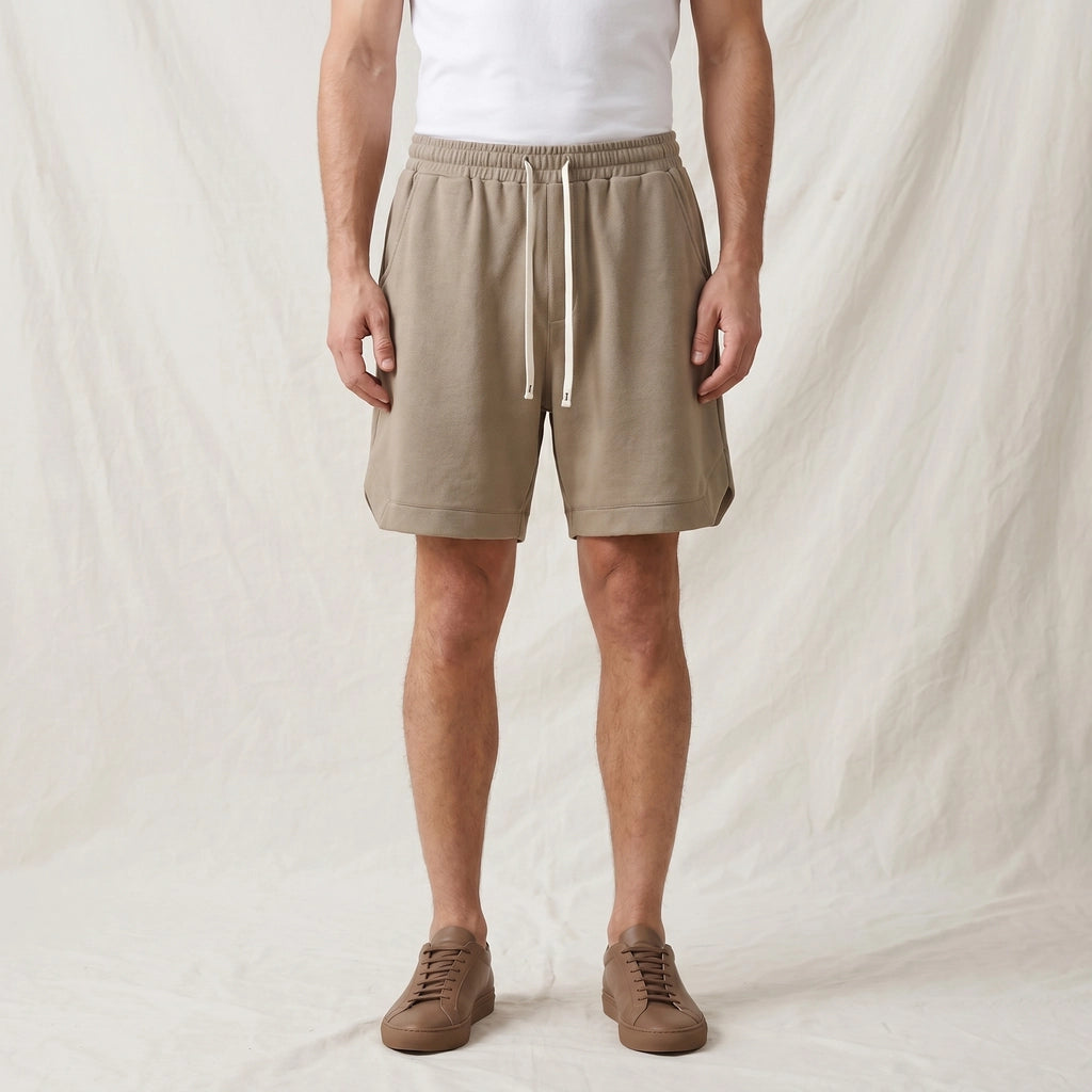 Khaki Rafael Cotton Twill Shorts 3