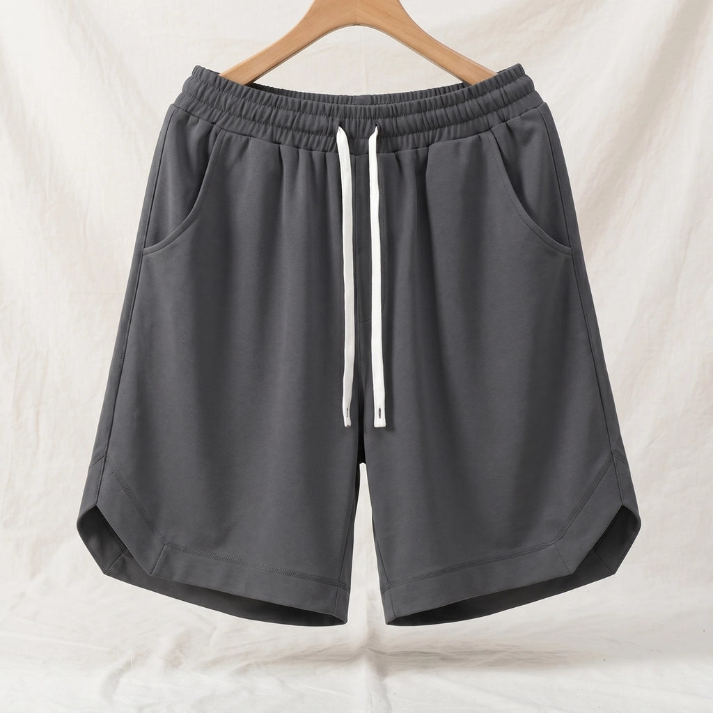 Dark Gray Rafael Cotton Twill Shorts 1