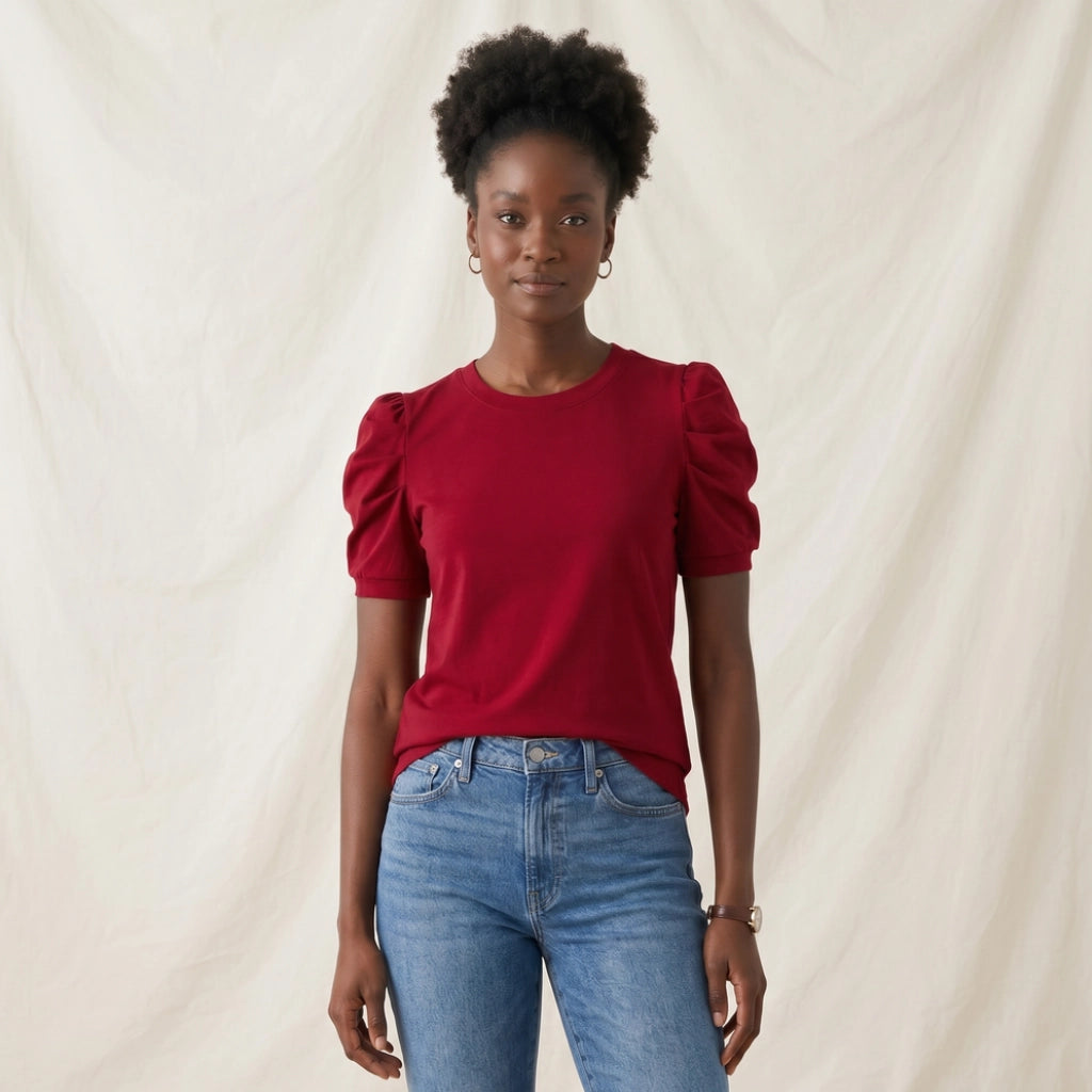 Honor Cotton Puff-Sleeve T-Shirt