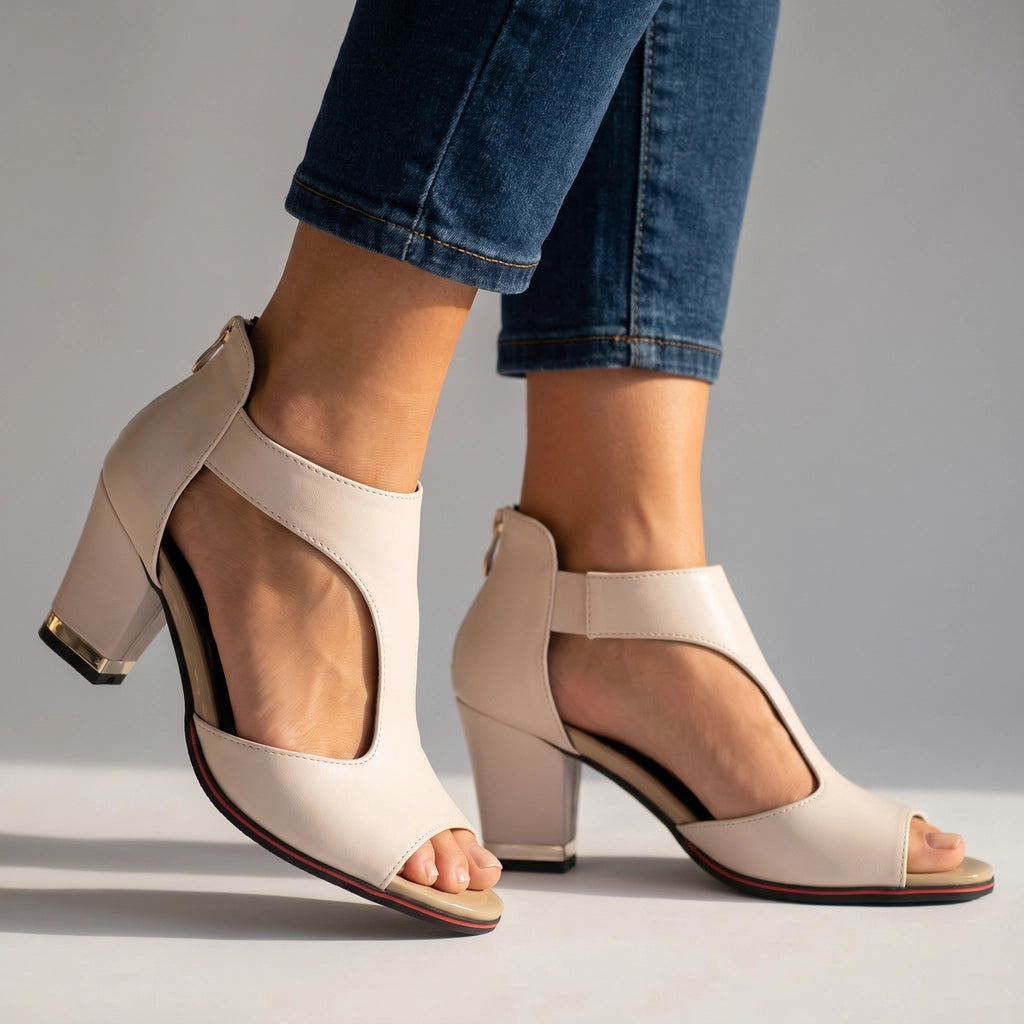Off-White Saunders Peep-Toe Block Sandals 3