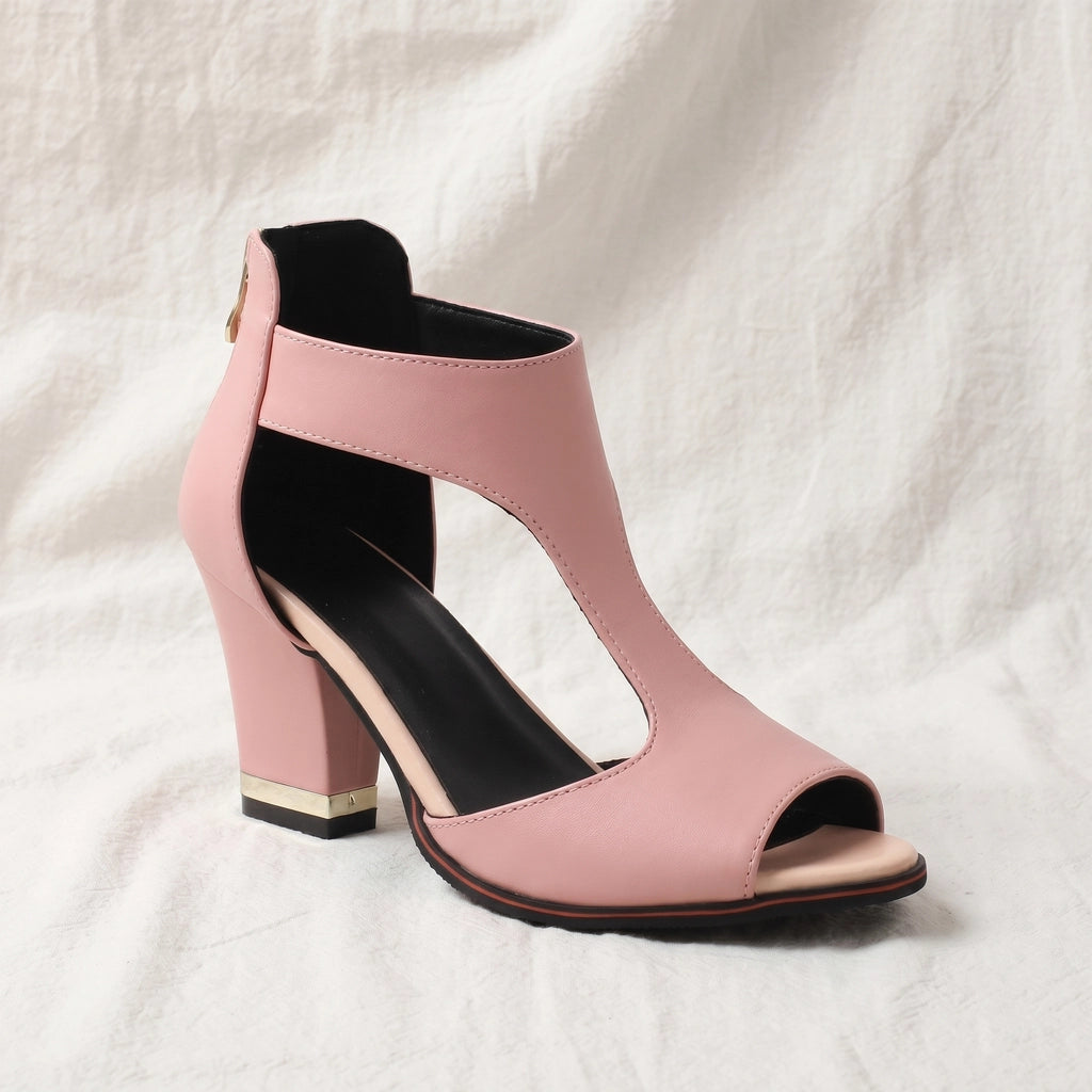 Pink Saunders Peep-Toe Block Sandals 2