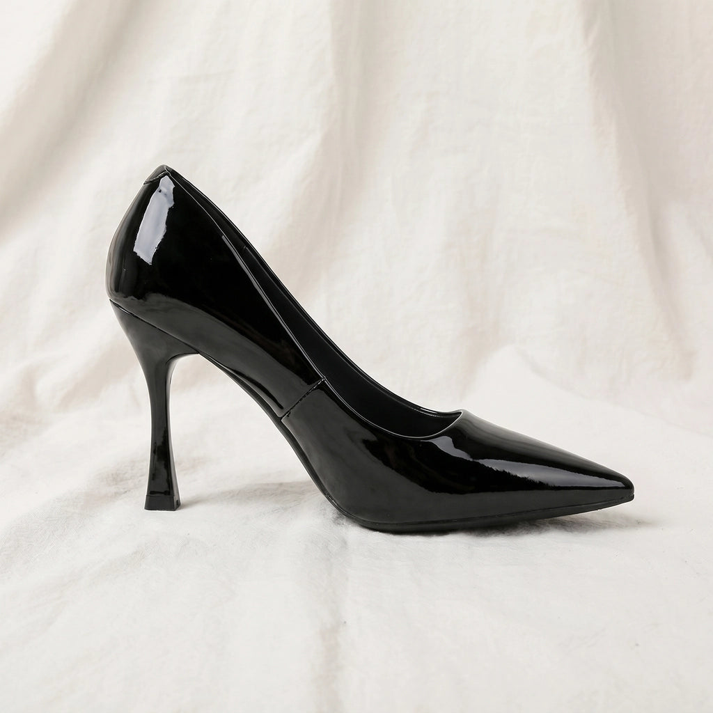 Black Patent [9cm Heel] Underwood Pointed-Toe Stiletto Pumps 2