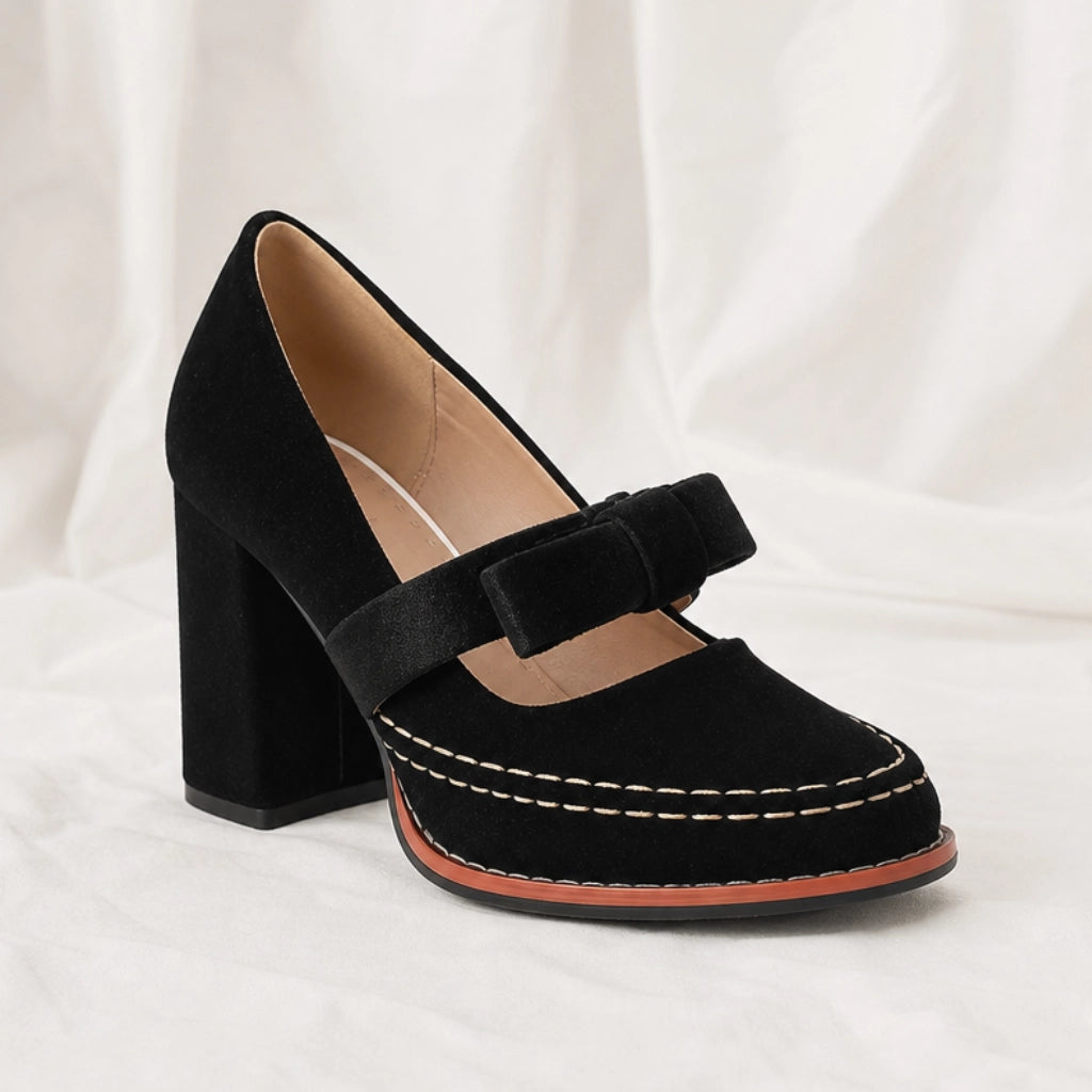 Corinne Bow Block Heels