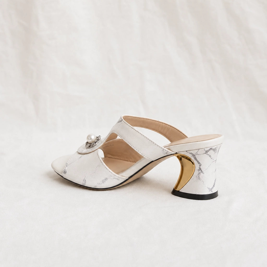 Bronson Rhinestone Block-Heel Mules
