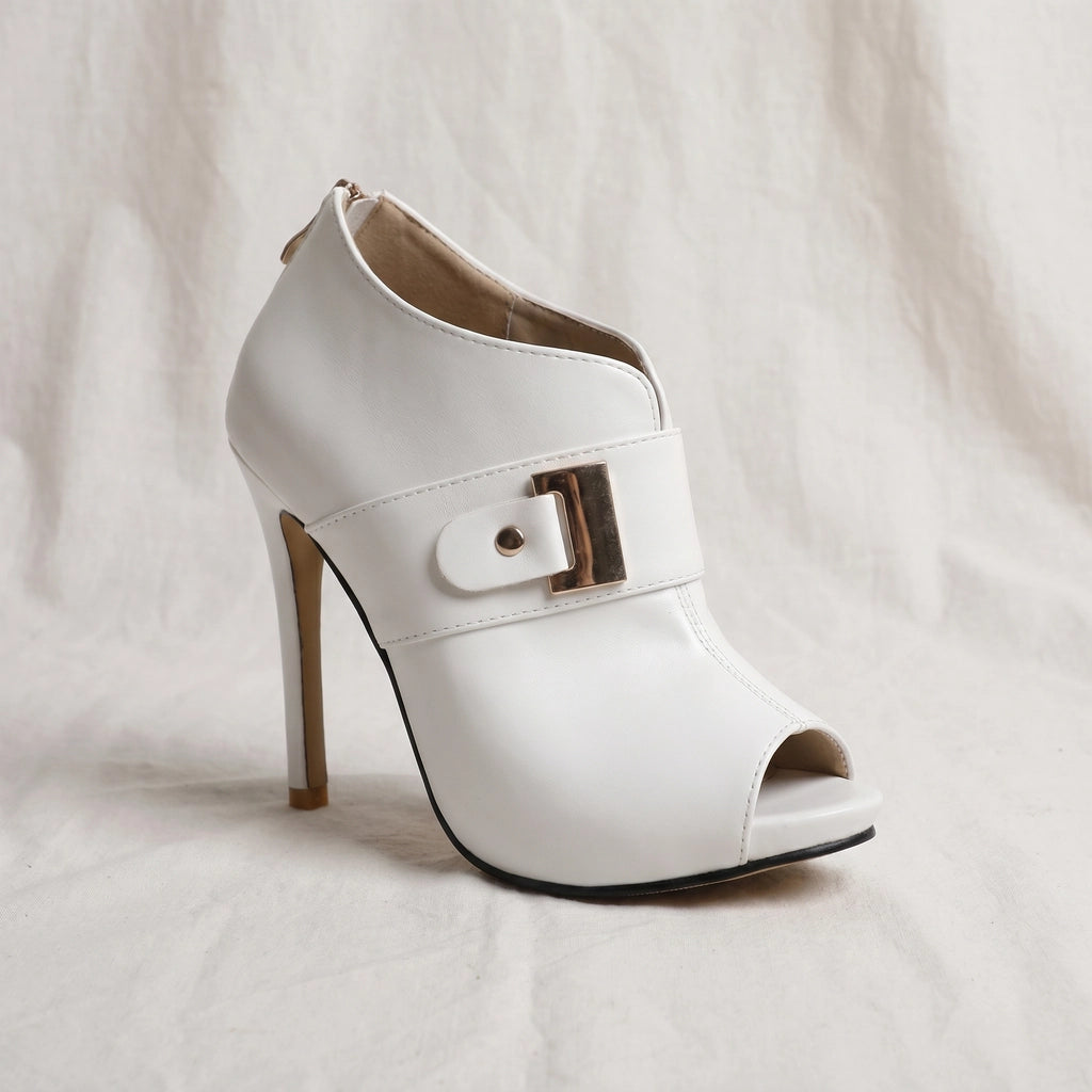 Naomi Open-Toe Buckle Heelss