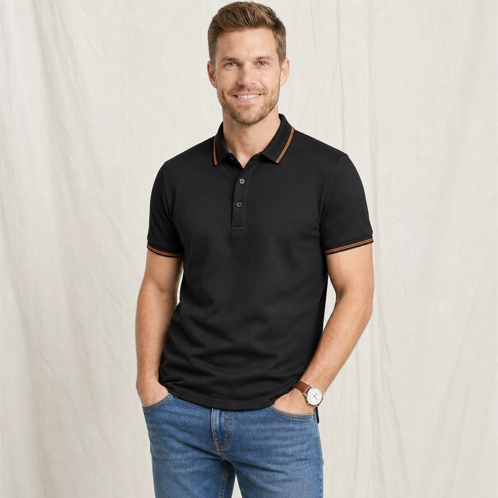 Black Buchanan Silk Blend Polo Shirt 2